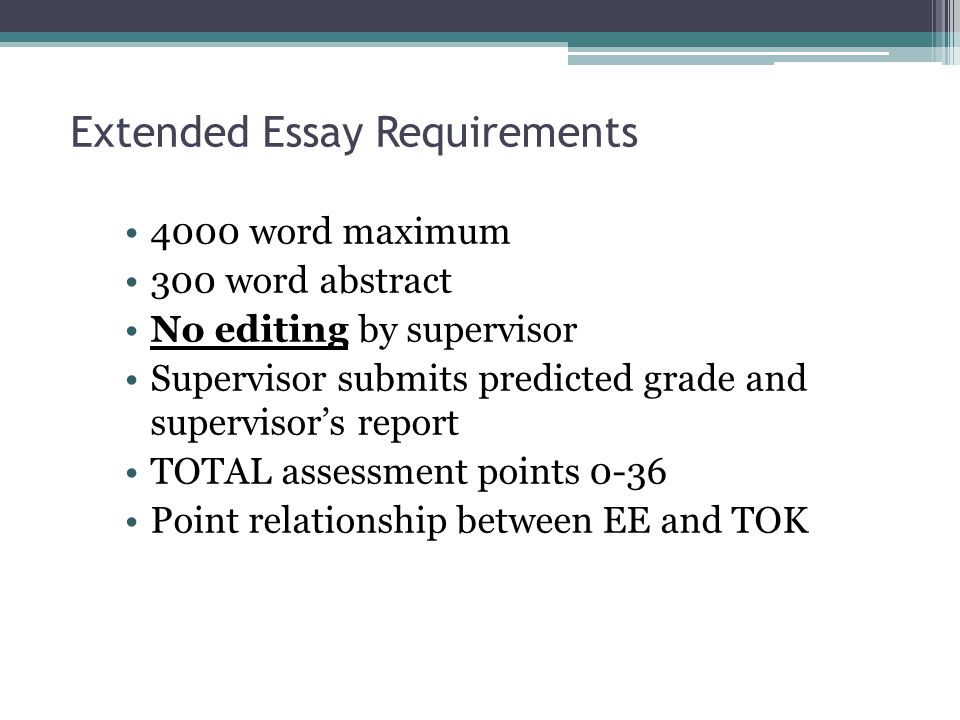 ib extended essay supervisor comments